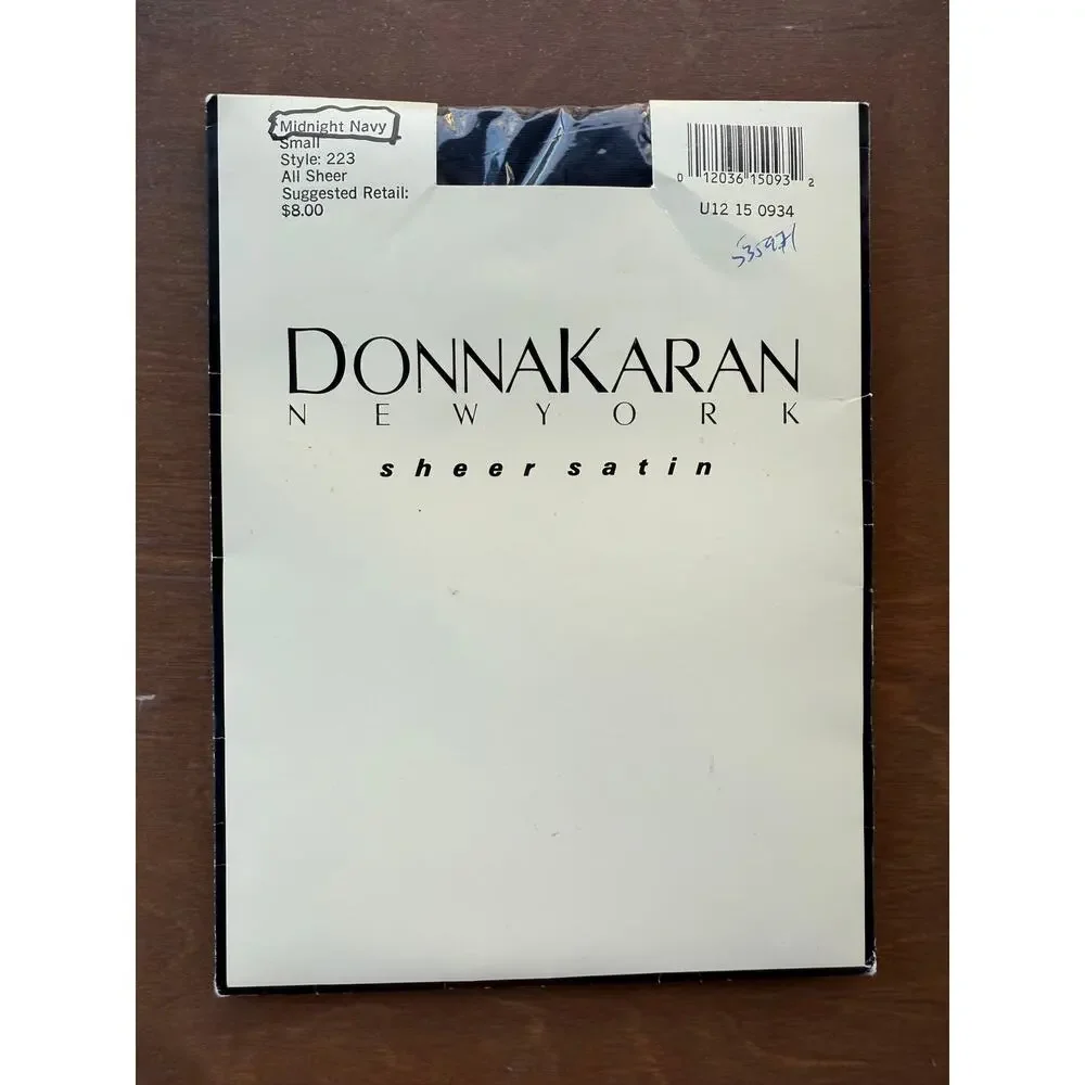 Donna Karan Sheer Satin Midnight Navy Blue Style 223 Small Pantyhose Hosiery